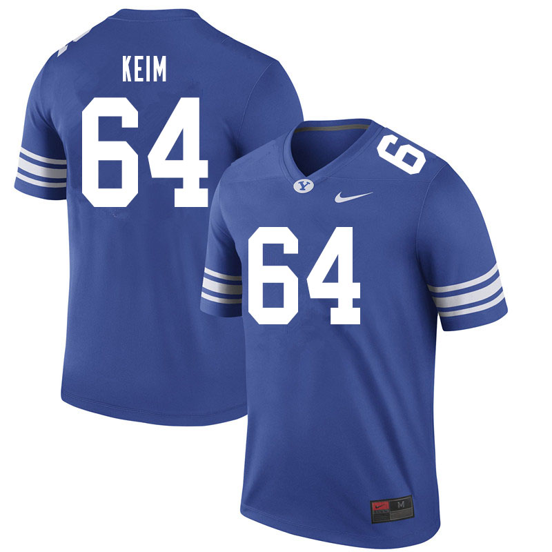 Men #64 Brayden Keim BYU Cougars College Football Jerseys Sale-Royal